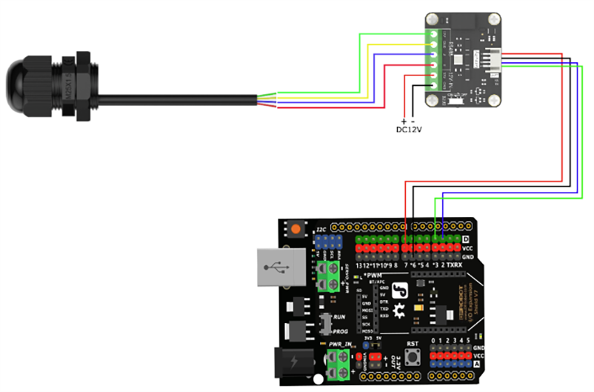 Mechanical Drawing - DFRobot SEN0644 RS485 Waterproof Ambient Light Sensor